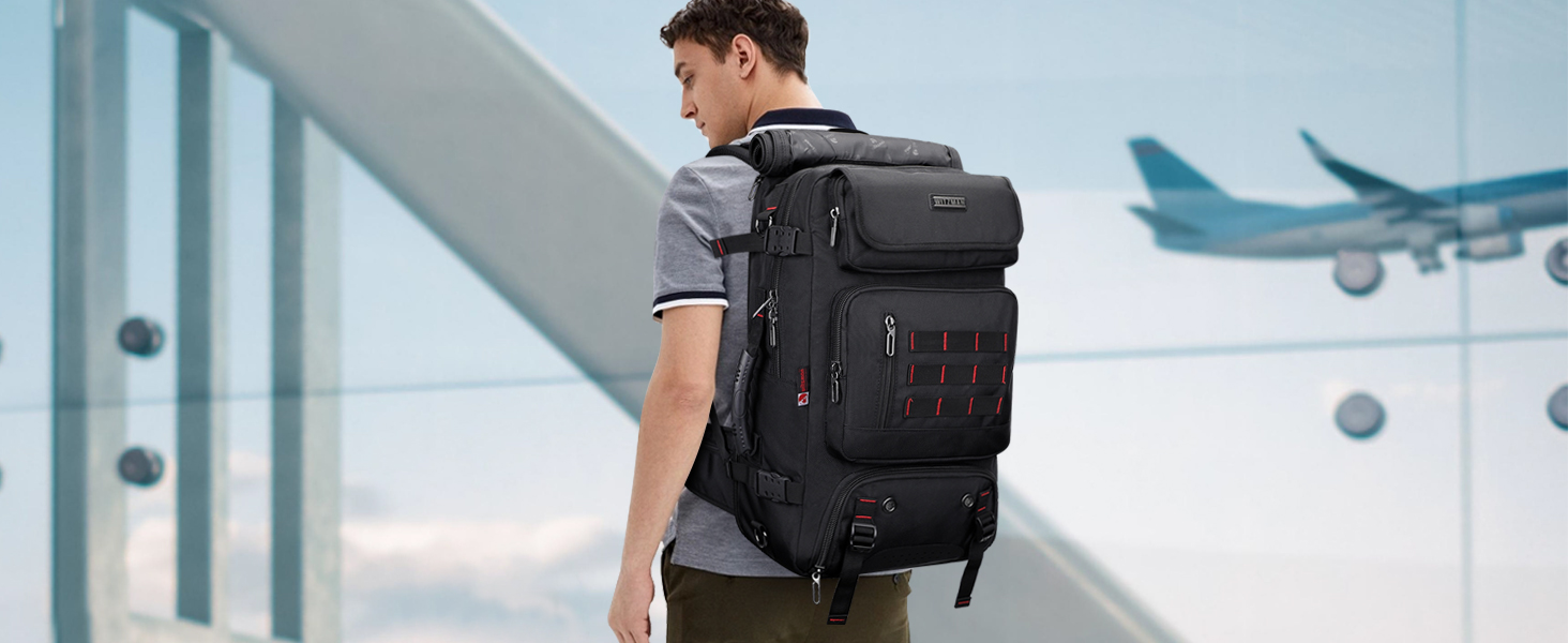 WITZMAN Carry on TraveL Backpack for Men Women Airline Approved Convertible Nylon Duffle Backpack