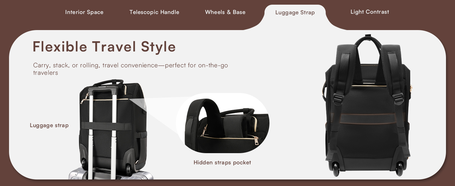 rolling travel backpack