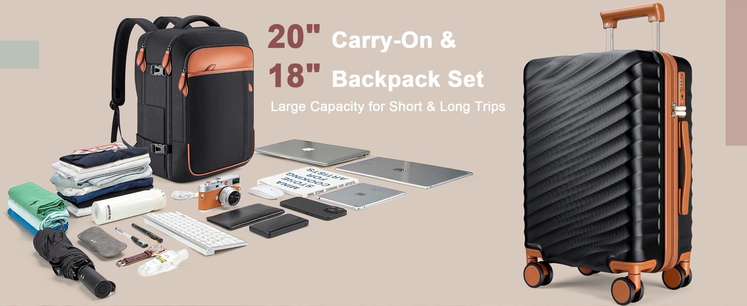 20&amp;#34; Carry-On &amp;amp; 18&amp;#34; Backpack Set