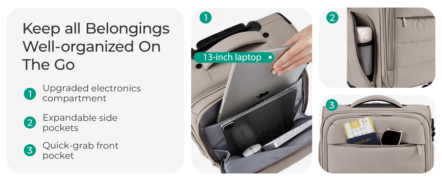 16 inch underseat carry on luggage