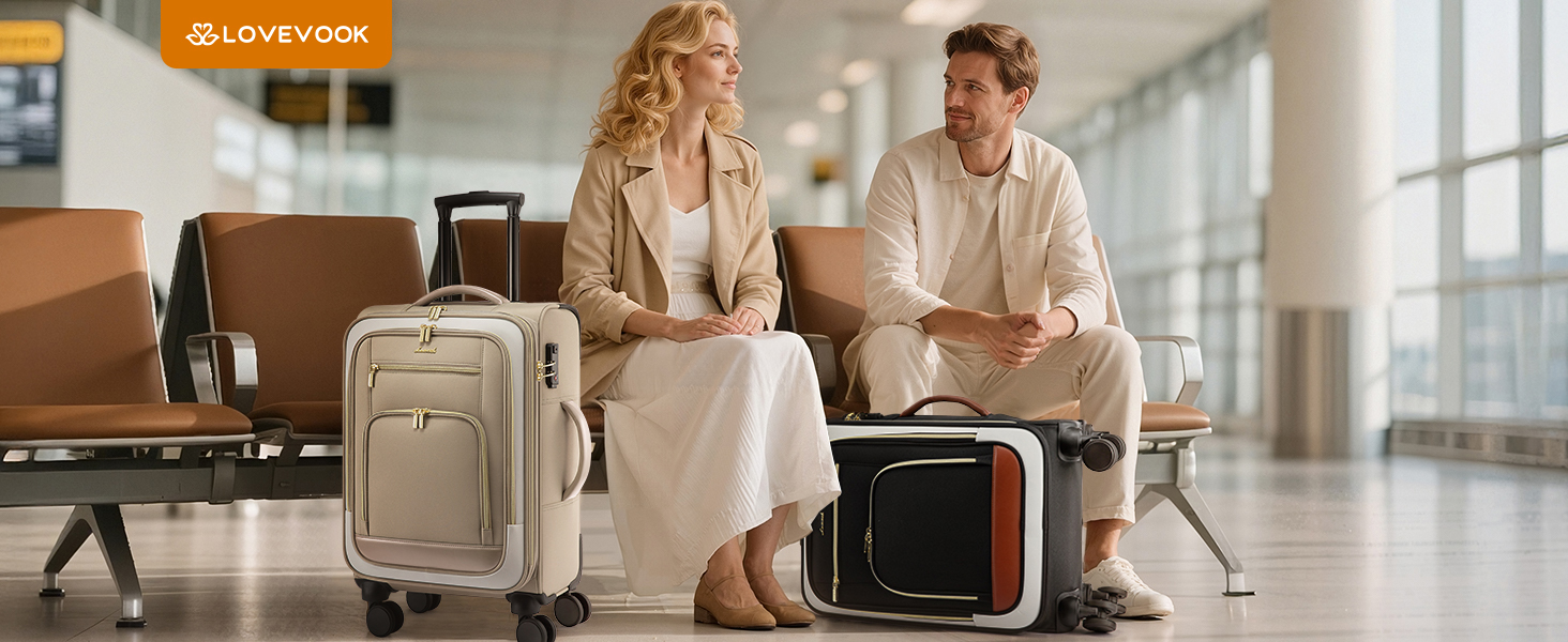LOVEVOOK Carry On Luggage 22x14x9 Airline Approved, 22 Inch Suitcases Wheels Carry on Suitcase
