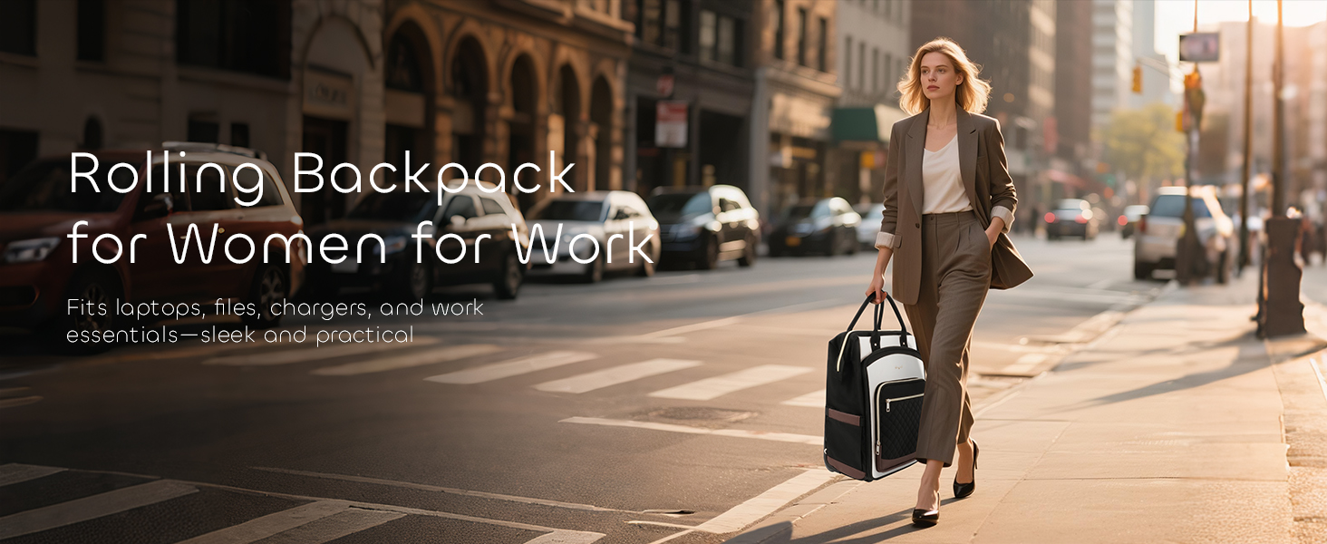 rolling backpack for women for work