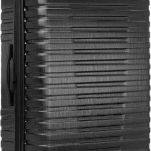 U.S. Traveler Boren Polycarbonate Hardside Rugged Travel Suitcase Luggage with 8 Spinner Wheels, Aluminum Handle, Black, Checked-Large 30-Inch