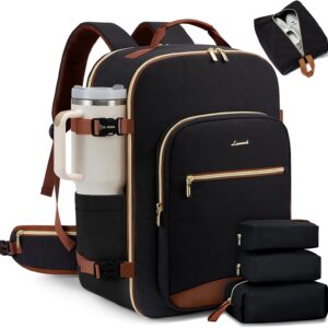 LOVEVOOK 56L Travel Backpack for Women & Men, Airline Approved Carry On Luggage with 3 Packing Cubes, TSA Overnight Bags, Waterproof Personal Item Bag, Weekender Essentials Backpacks fits 17" Laptop