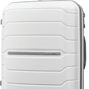Samsonite Freeform Hardside Expandable with Double Spinner Wheels, White, Checked-Medium 24-Inch