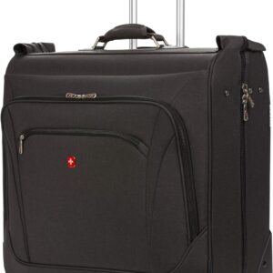 SwissGear 7895 Premium Rolling Garment Bag, Bonus Hanging Feature, Men's and Women's, Carry-on Luggage - Grey Heather