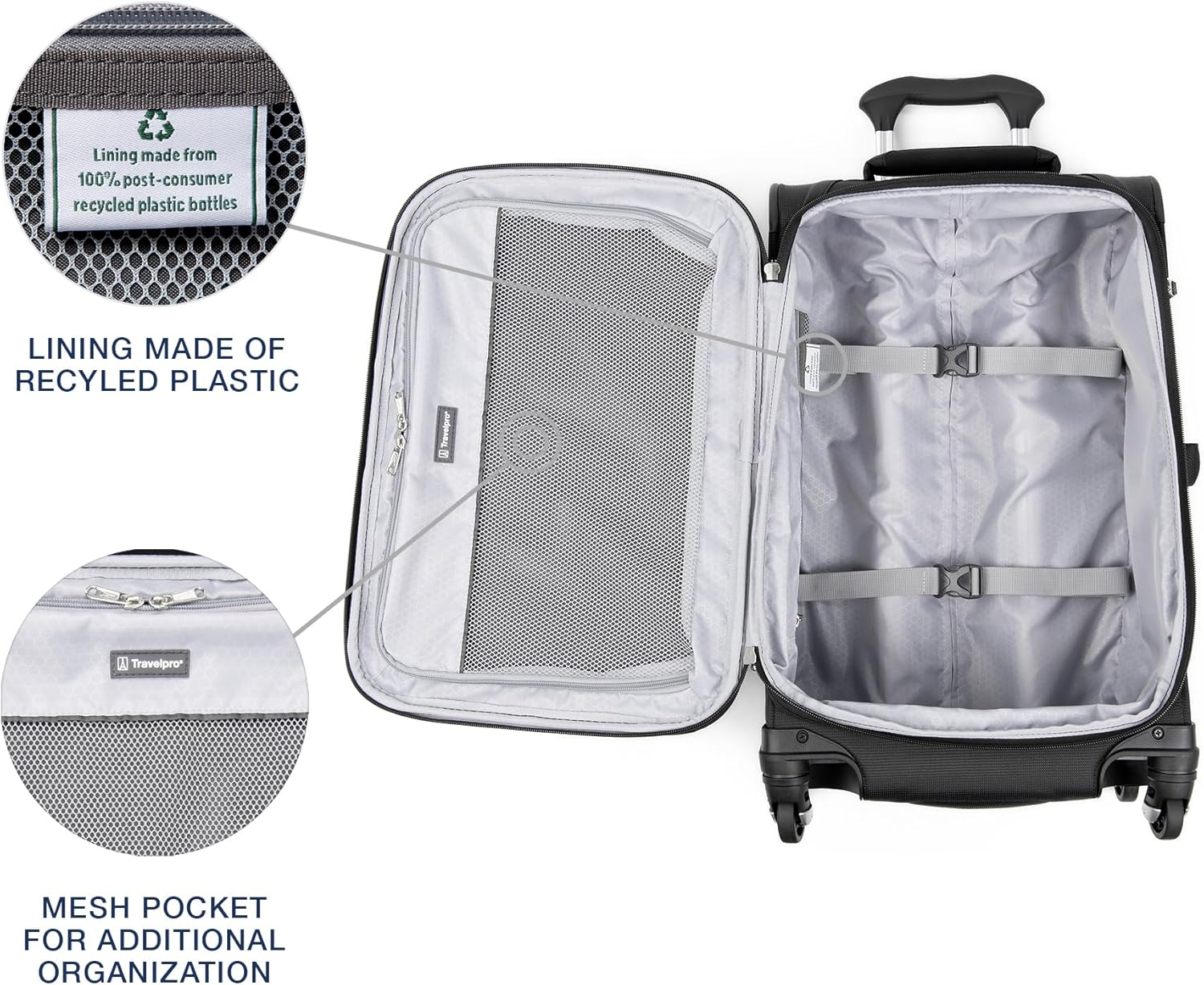 Travelpro Maxlite 5 Softside Expandable Luggage with 4 Spinner Wheels, Lightweight Suitcase, Men and Women, Black, Carry-on 21-Inch - Image 6