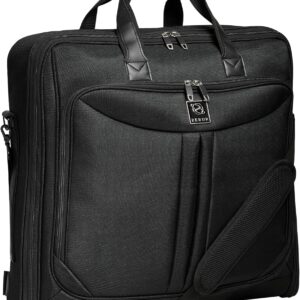 ZEGUR Premium Suit Garment Bag Carry On - Hangs 4 Suits - Travel & Business with Shoulder Strap and Laptop Compartment