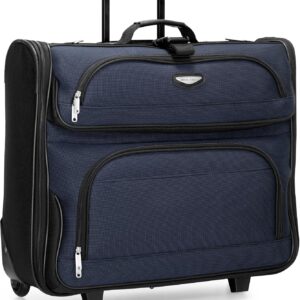 Travel Select Amsterdam Business Rolling Garment Bag, Softside Expandable Rolling 2-Wheeled Suit Carrier, Navy, One Size