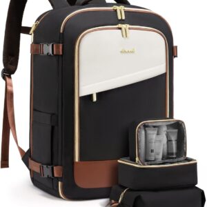 LOVEVOOK Travel Backpack for Women, 50L Carry On Backpack Flight Approved, Large Suitcase Bag for Travel Fits 18.5 inch Laptop, TSA Approved Luggage with 3 Packing Cubes,Waterproof Weekend Backpacks