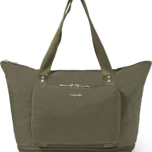 Baggallini Carryall Expandable Lightweight Travel Tote 22" Packable Folding Compact Nylon Washable Weekender w/Luggage Sleeve