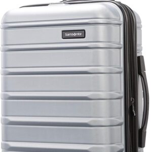 Samsonite Omni 2 Global Carry-On Spinner Luggage - Compact Size For International Travel - Airline-Approved - Features Expandable Polycarbonate Shell, 360° Wheels, USB Power Hub - Silver
