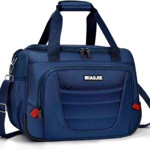 Underseat Carry On luggage Bag Airplanes Personal Item Bags Weekender Overnight Travel Tote Bag Shoulder Small Softside Carry on Luggage Travel Duffel Bags For Men Women -16 IN Navy Blue