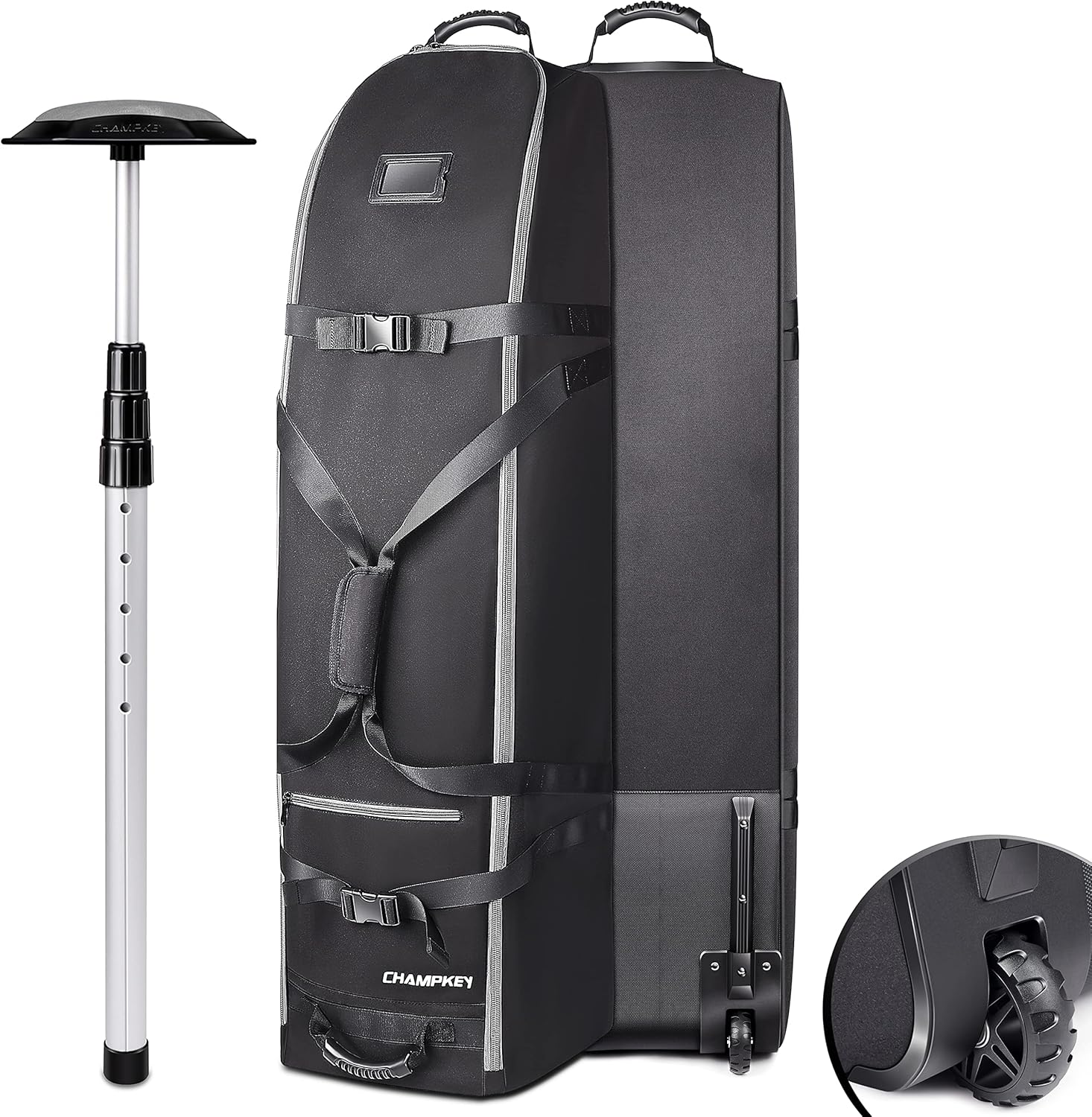 CHAMPKEY Premium Soft-Padded Golf Travel Bags for Airlines - Travel Golf Gags for Airlines with Premium Oxford Fabric and Oversized Wheels