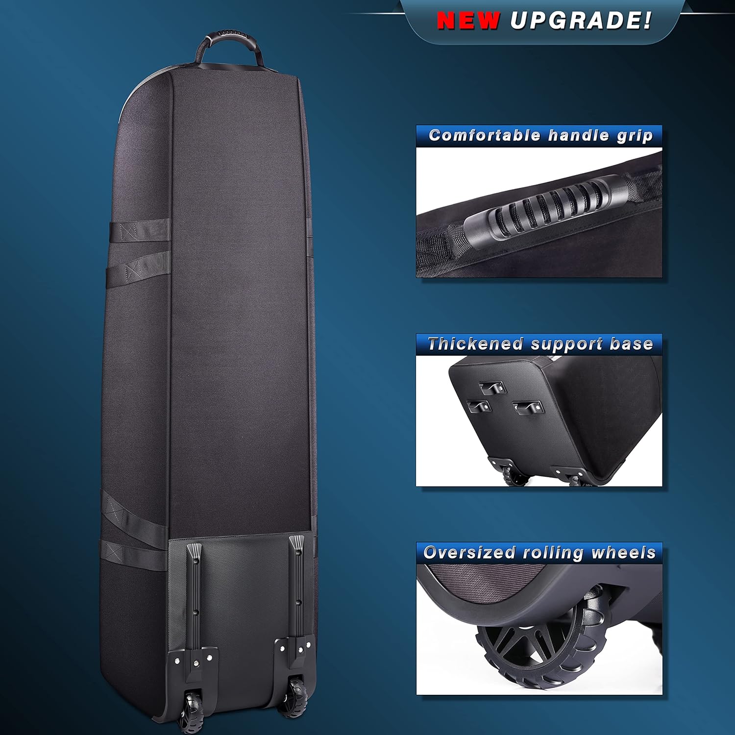 CHAMPKEY Premium Soft-Padded Golf Travel Bags for Airlines - Travel Golf Gags for Airlines with Premium Oxford Fabric and Oversized Wheels - Image 3
